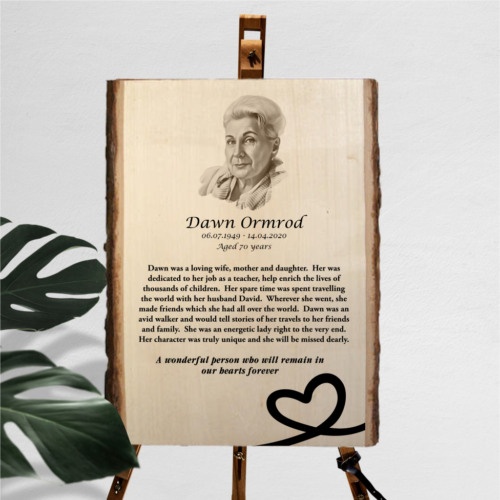 Live Edge Bass Wood Customised Portrait Plaque