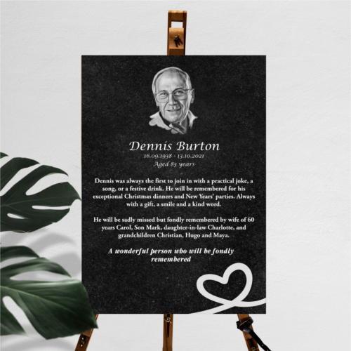 Personalised Engraved Granite Plaque with Engraved Portrait