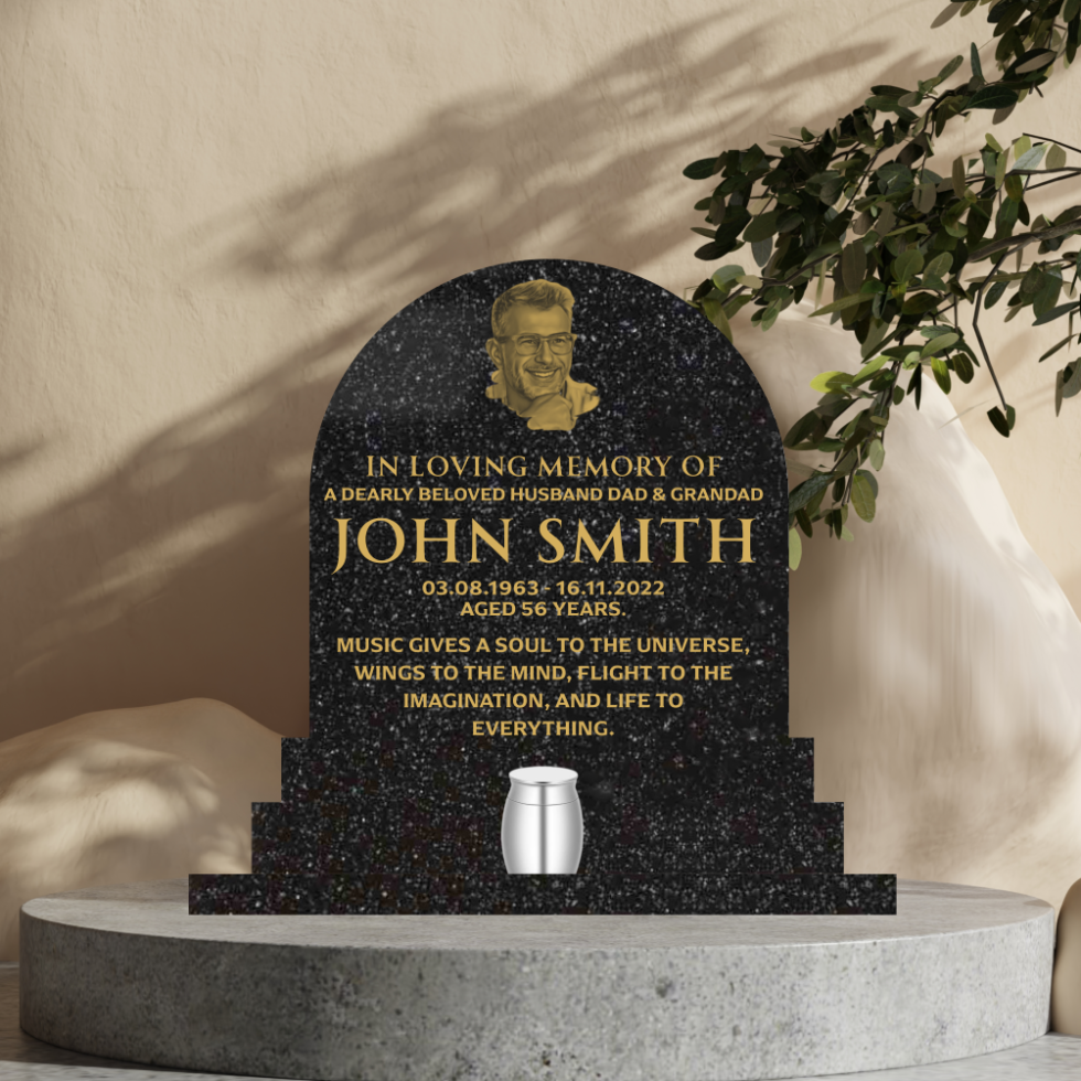 Half Round Top Personalised Engraved Sparkle Acrylic Plaque