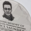 Half Round Top Personalised Engraved White Marble Effect Acrylic Plaque