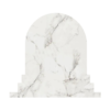 Half Round Top Personalised Engraved White Marble Effect Acrylic Plaque