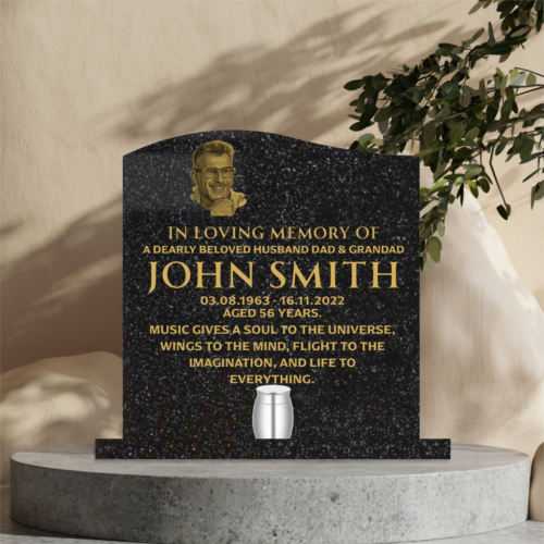 Serpentine Top Personalised Engraved Black Sparkle Acrylic Plaque