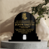 Half Round Top Personalised Engraved Black Acrylic Plaque